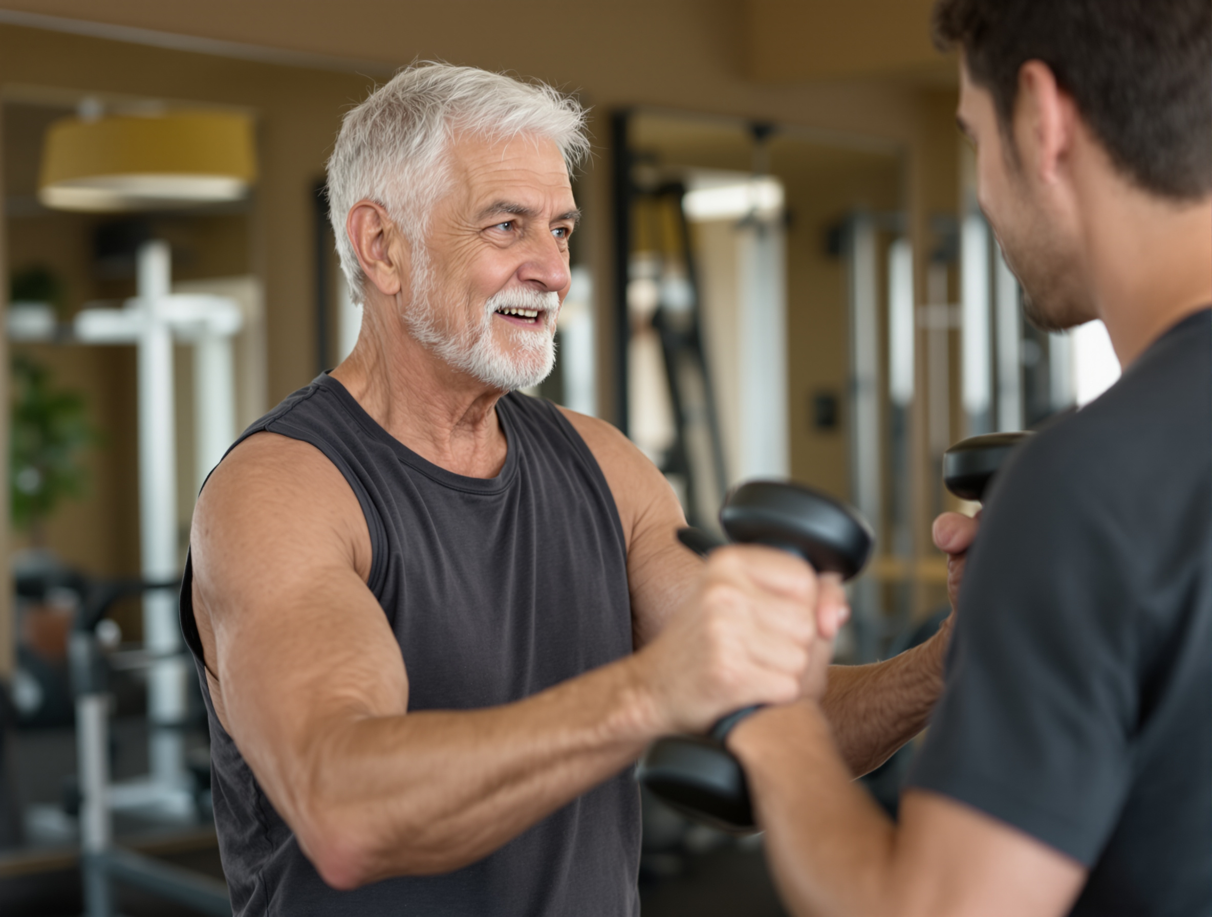 Senior fitness training session